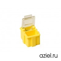 Коробка антистатическая для SMD 16x12x15 мм желтая, с прозрачной крышкой арт.5101.Y.880